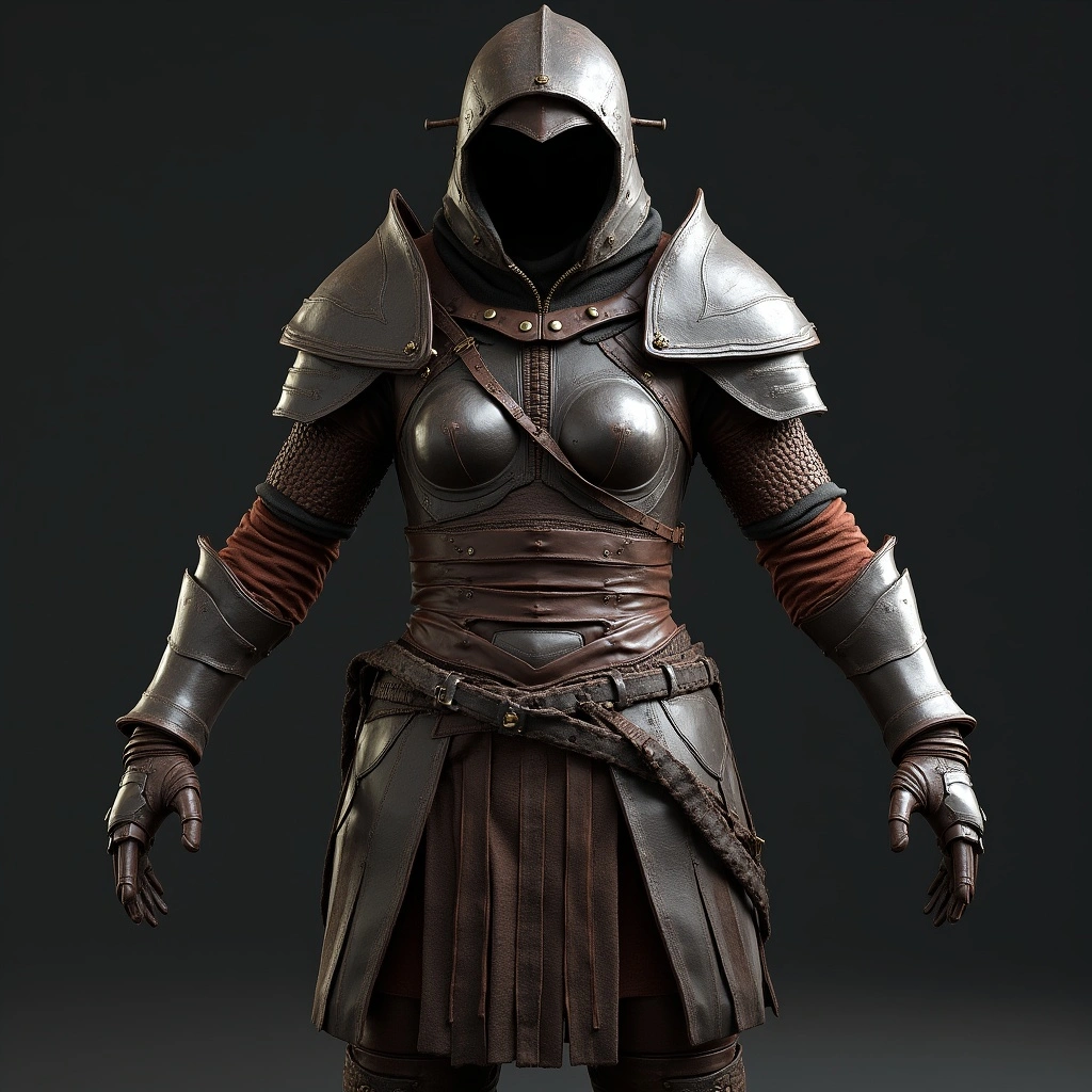 A set of leather armor reinforced with metal plates.