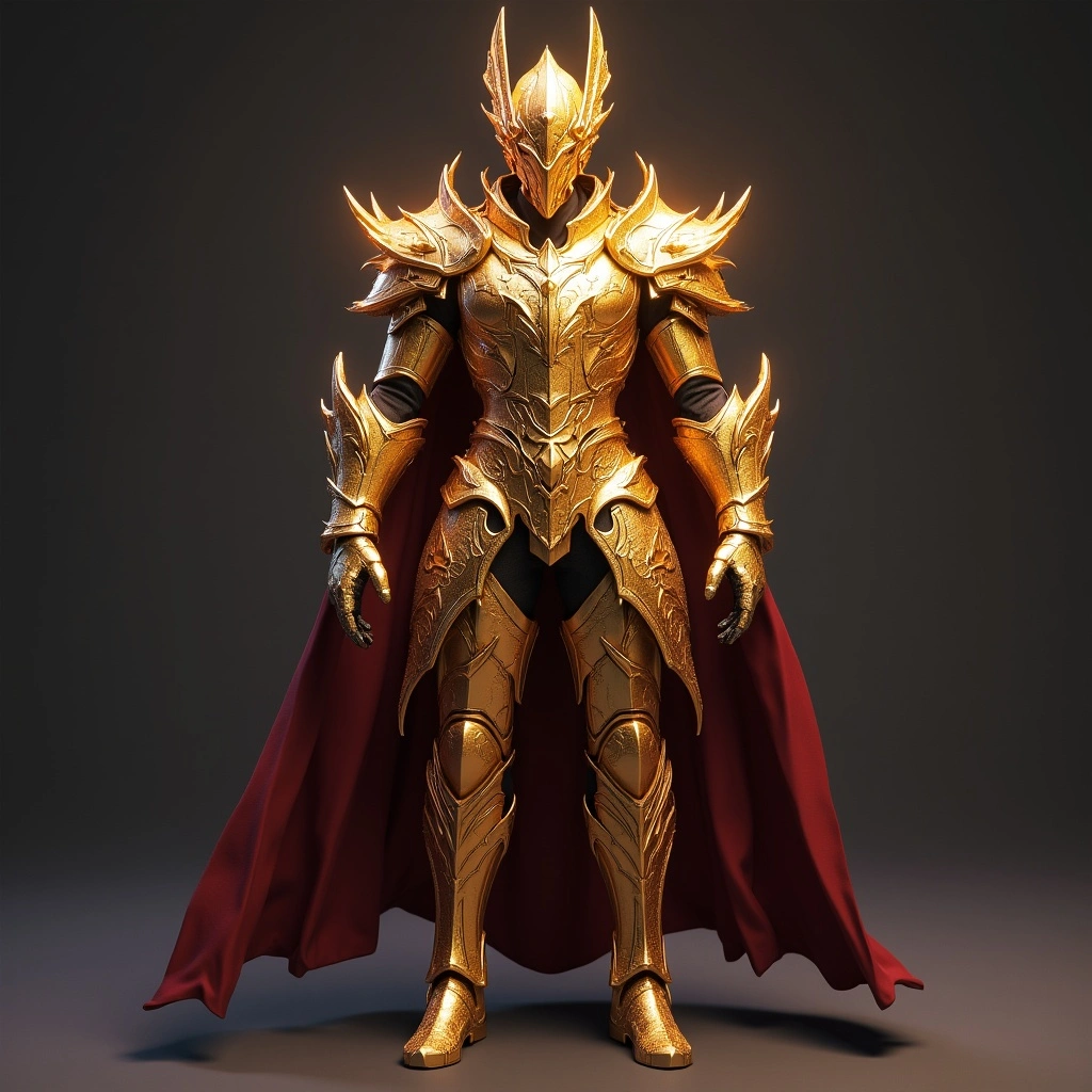 Celestial Gold and Maroon Armor