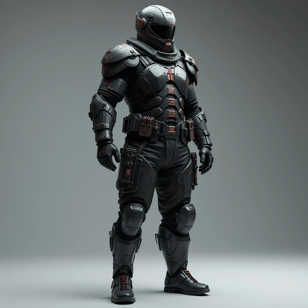 Combat suit providing agility and protection.