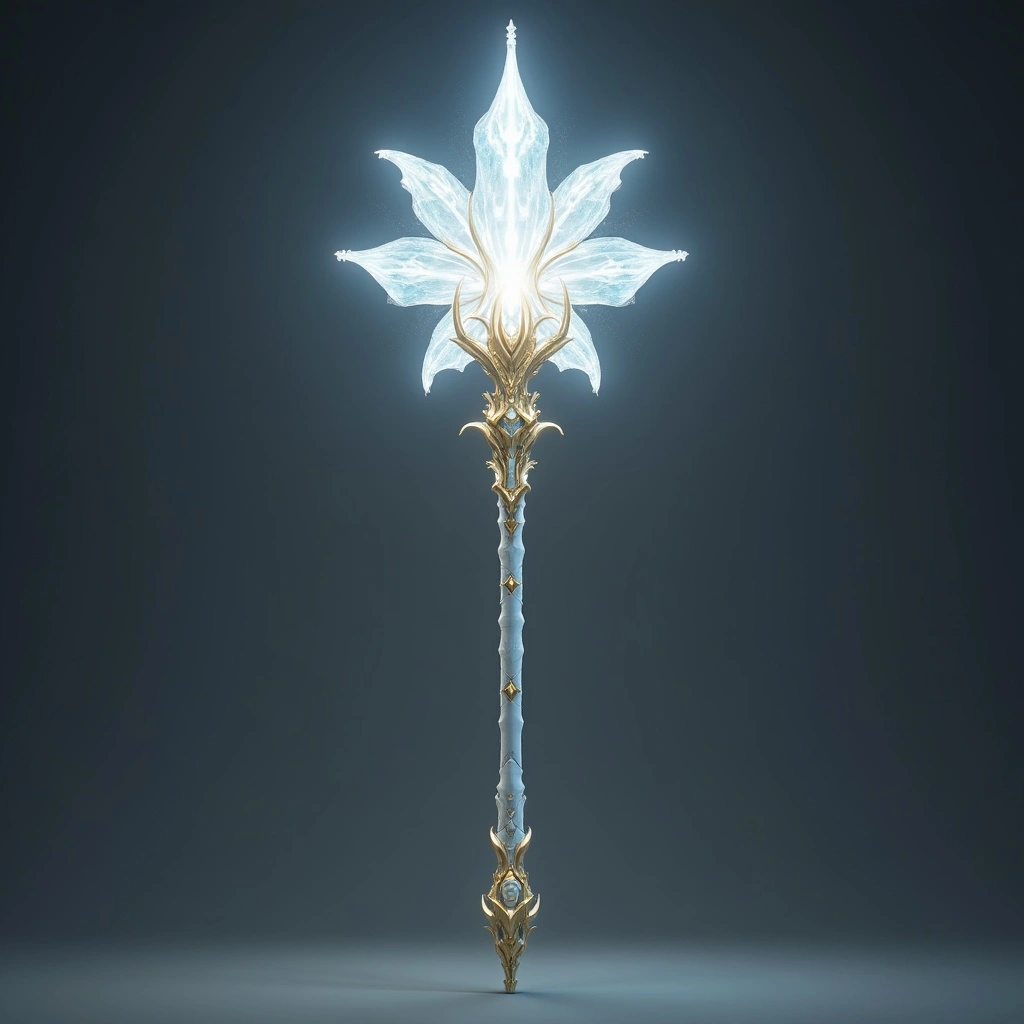 A celestial staff that channels light energy.