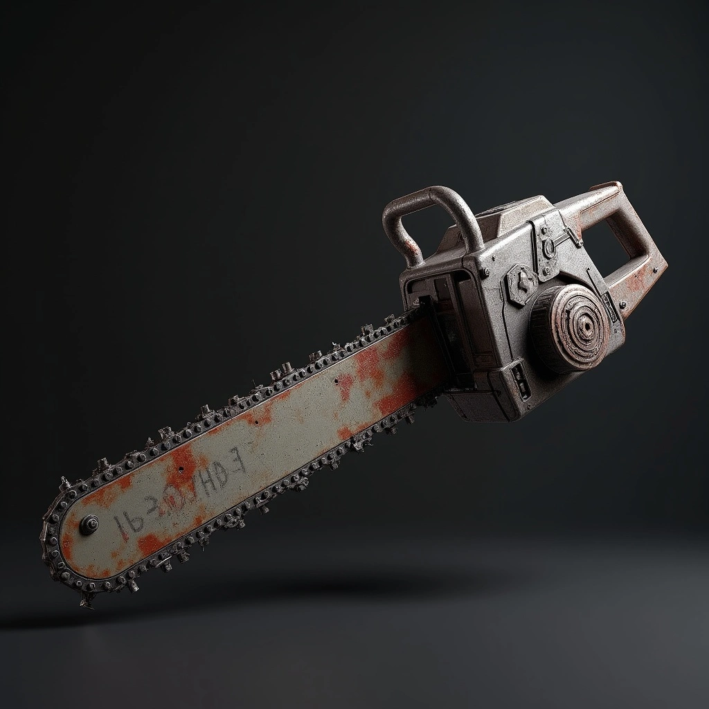 Chainsaw device used for melee slashing, providing brutal execution methods against enemies.