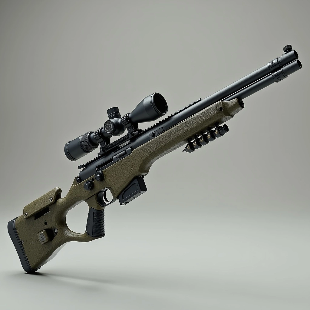 A high-powered tranquilizer rifle designed for remote immobilization of large dinosaurs without causing permanent harm.