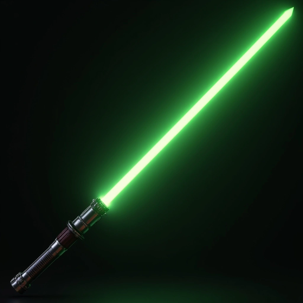 A lightsaber, a weapon of the Jedi, capable of cutting through almost any material and deflecting blaster bolts.