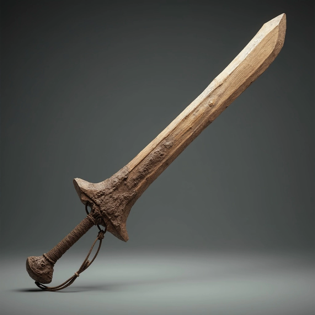 A massive wooden sword known as 'Zanza', used primarily for combat purposes.