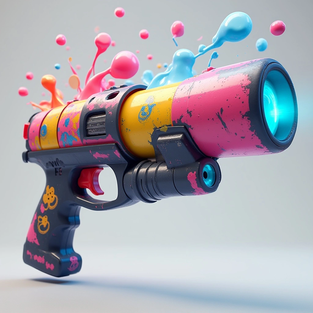 A paintball-style shooter that fires blobs of colorful ink.