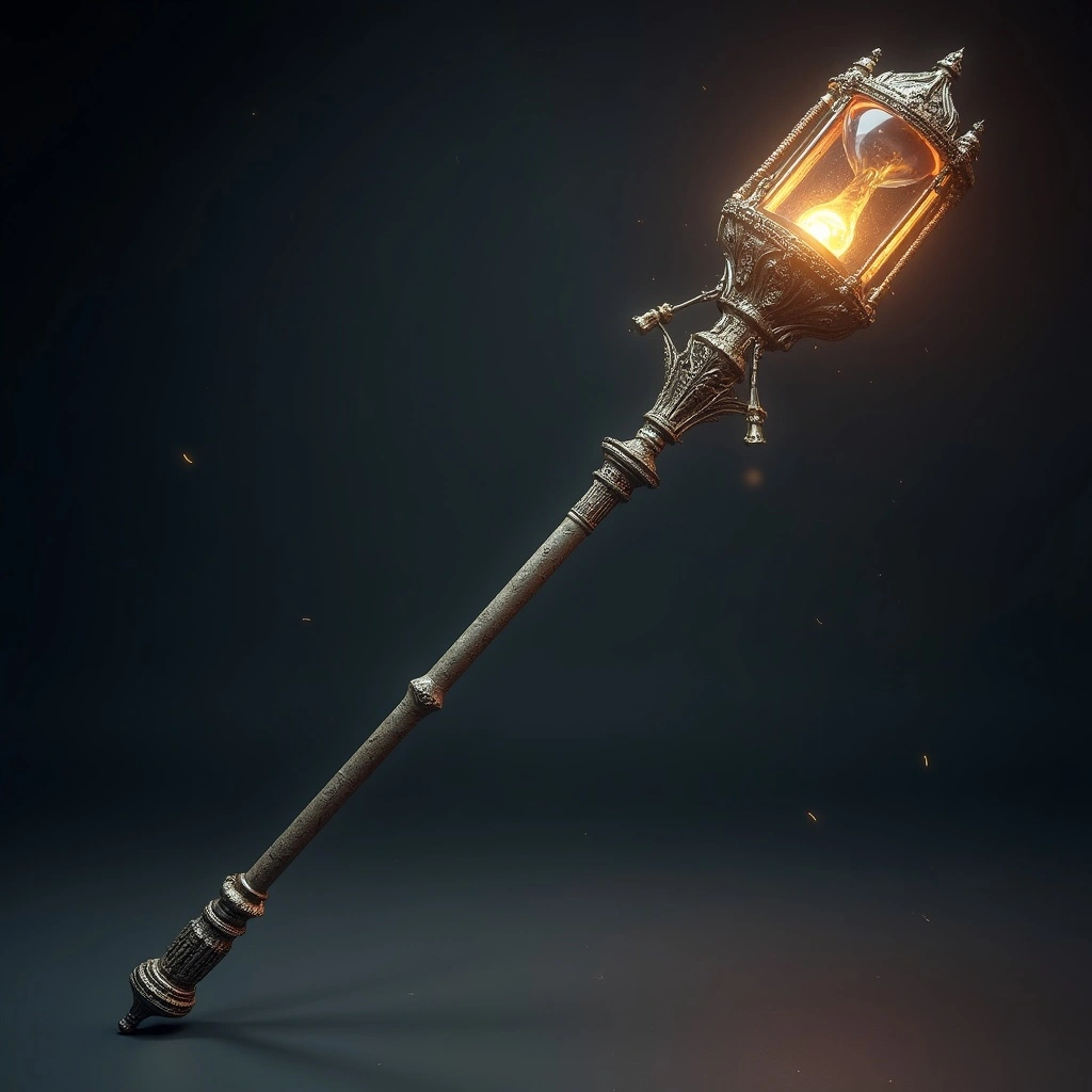 A time-crafting staff that helps enhance her powers.